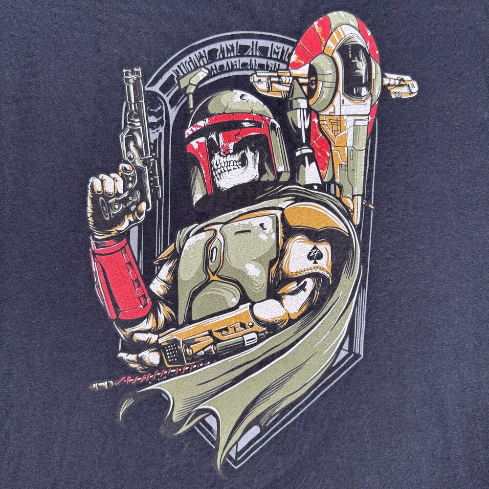 Zero Foxtrot T-Shirt Men Large Black Skull Boba Fett Mandalorian